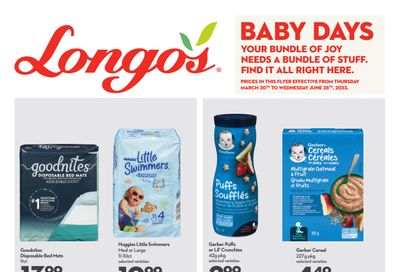 Longo's Baby Days Flyer March 30 to June 28