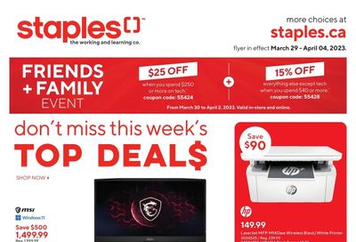Staples Flyer March 29 to April 4