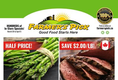Farmer's Pick Flyer March 30 to April 5