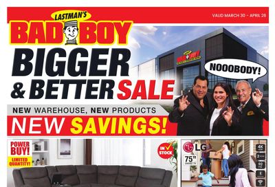 Lastman's Bad Boy Superstore Flyer March 30 to April 26