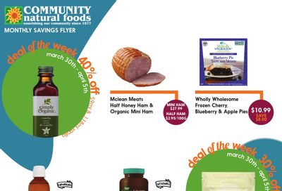 Community Natural Foods Flyer March 30 to April 26