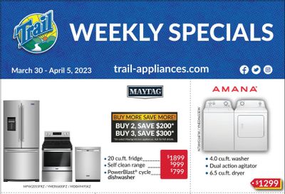 Trail Appliances (AB & SK) Flyer March 30 to April 5