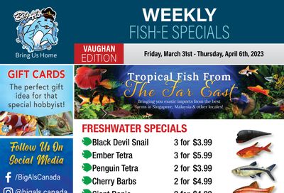 Big Al's (Vaughan) Weekly Specials March 31 to April 6