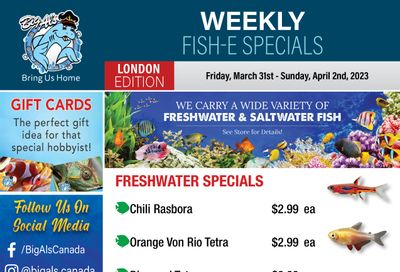 Big Al's (London) Weekend Specials March 31 to April 2