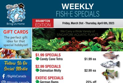 Big Al's (Brampton) Weekly Specials March 31 to April 6