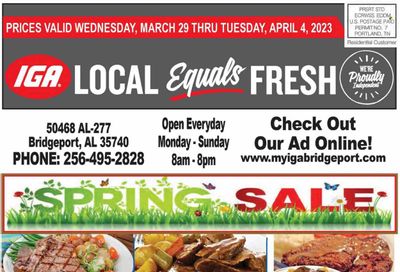 IGA (50) Weekly Ad Flyer Specials March 29 to April 4, 2023