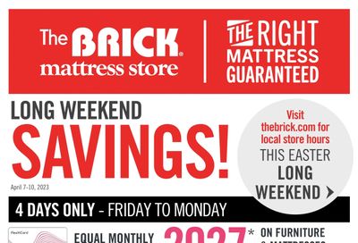 The Brick Mattress Store Flyer April 4 to 19