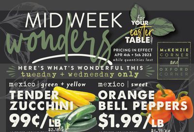 The Root Cellar Mid-Week Flyer April 4 and 5
