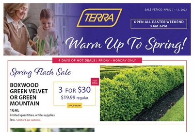 Terra Greenhouses Flyer April 7 to 13