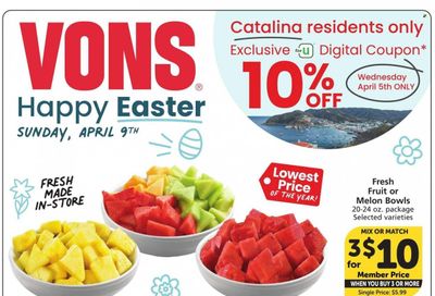 Vons (CA) Weekly Ad Flyer Specials April 5 to April 11, 2023