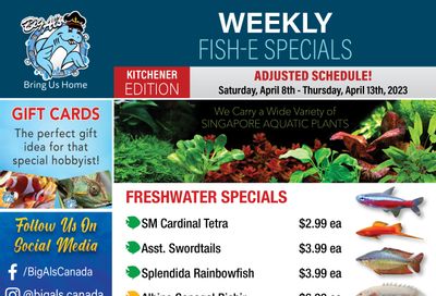 Big Al's (Kitchener) Weekly Specials April 8 to 13