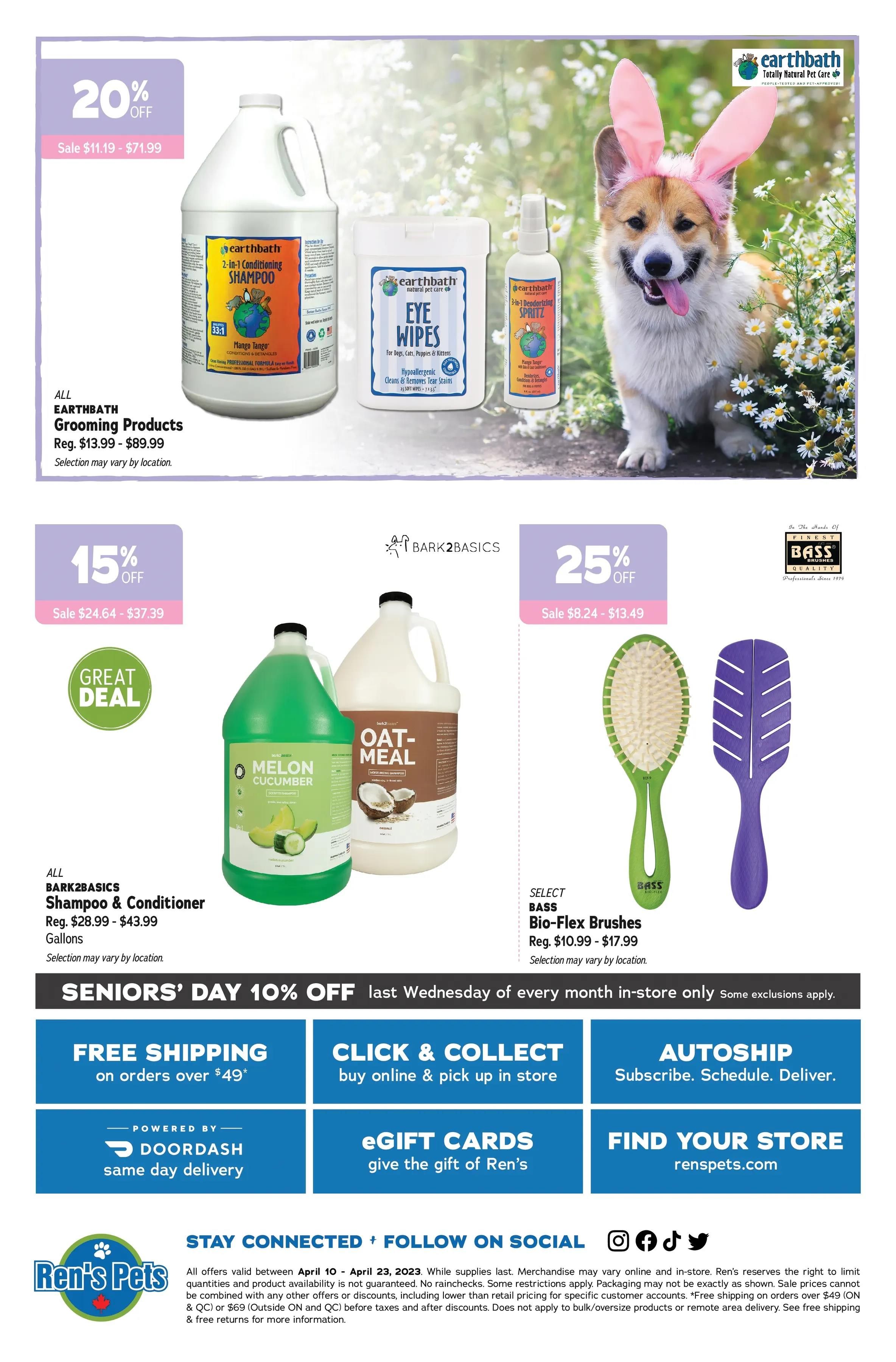 Ren's Pets Hop into Grooming Flyer April 10 to 23