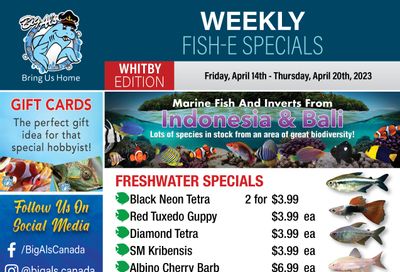 Big Al's (Whitby) Weekly Specials April 14 to 20