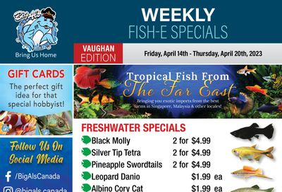 Big Al's (Vaughan) Weekly Specials April 14 to 20