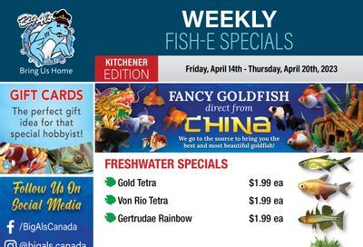 Big Al's (Kitchener) Weekly Specials April 14 to 20