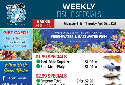 Big Al's (Barrie) Weekly Specials April 14 to 20