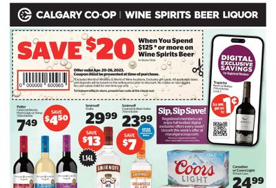 Calgary Co-op Liquor Flyer April 20 to 26