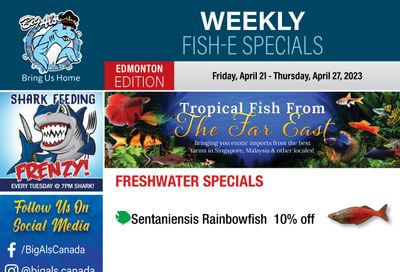 Big Al's (Edmonton) Weekly Specials April 21 to 27