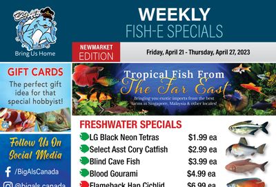 Big Al's (Newmarket) Weekly Specials April 21 to 27