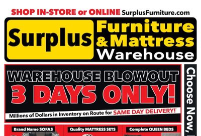 Surplus Furniture & Mattress Warehouse (Barrie) Flyer April 24 to 30