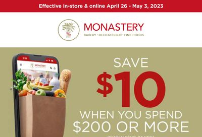 Monastery Bakery Flyer April 26 to May 3