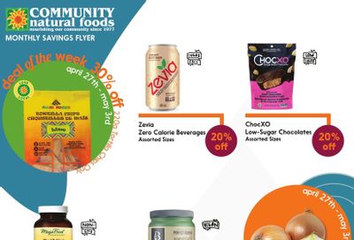 Community Natural Foods Flyer April 27 to May 31