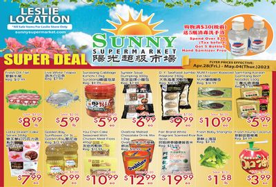 Sunny Supermarket (Leslie) Flyer April 28 to May 4