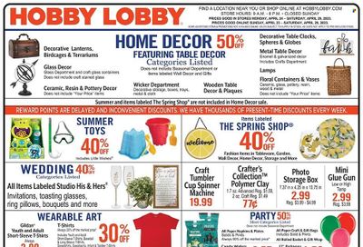 Hobby Lobby Weekly Ad Flyer Specials April 23 to April 29, 2023