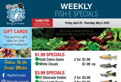 Big Al's (Hamilton) Weekly Specials April 28 to May 4