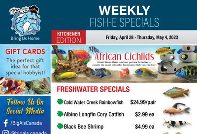 Big Al's (Kitchener) Weekly Specials April 28 to May 4