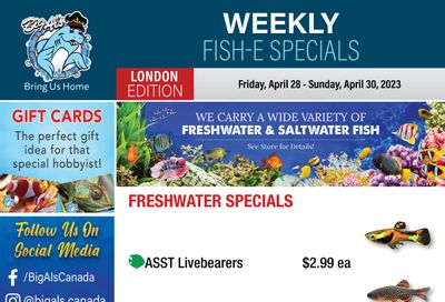 Big Al's (London) Weekly Specials April 28 to May 4