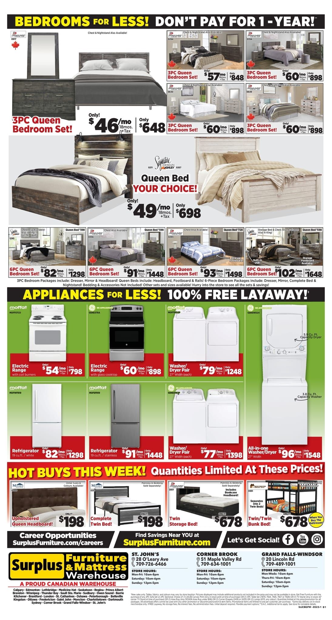 Surplus Furniture & Mattress Warehouse (Grand Falls Windsor) Flyer May 1 to 7