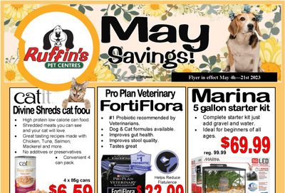 Rufiin's Pet Centre Flyer May 4 to 21