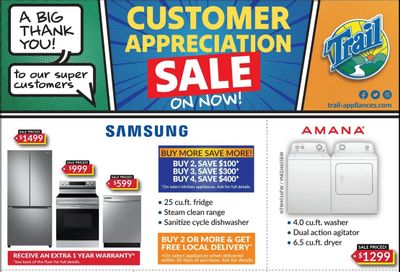 Trail Appliances (AB & SK) Customer Appreciation Flyer May 4 to 7