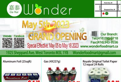 Wonder Food Mart Flyer May 5 to 18