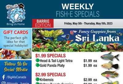 Big Al's (Barrie) Weekly Specials May 5 to 11