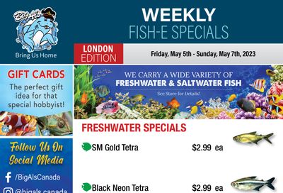 Big Al's (London) Weekly Specials May 5 to 11