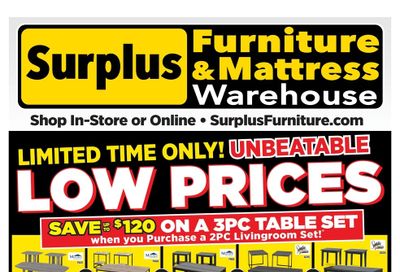 Surplus Furniture & Mattress Warehouse (Barrie) Flyer May 8 to 28