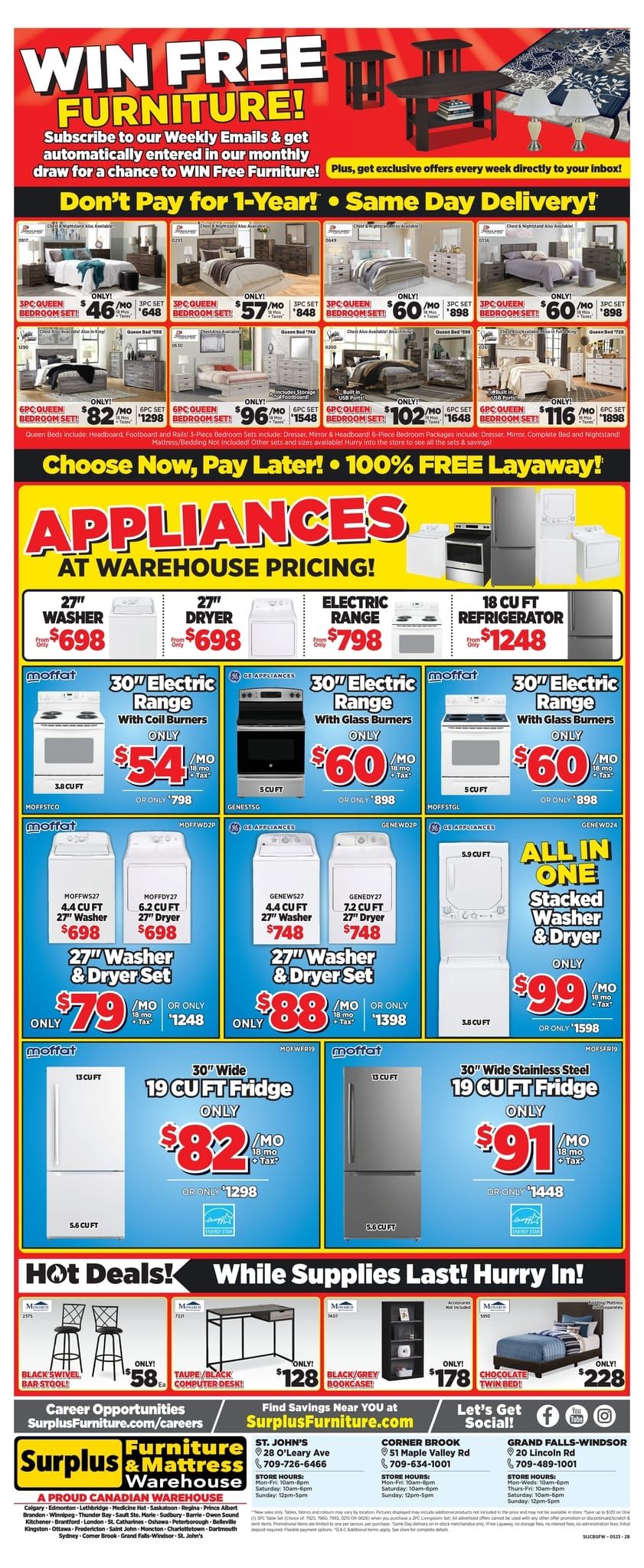 Surplus Furniture & Mattress Warehouse (Corner Brook) Flyer May 8 to 28