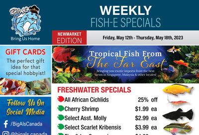 Big Al's (Newmarket) Weekly Specials May 12 to 18