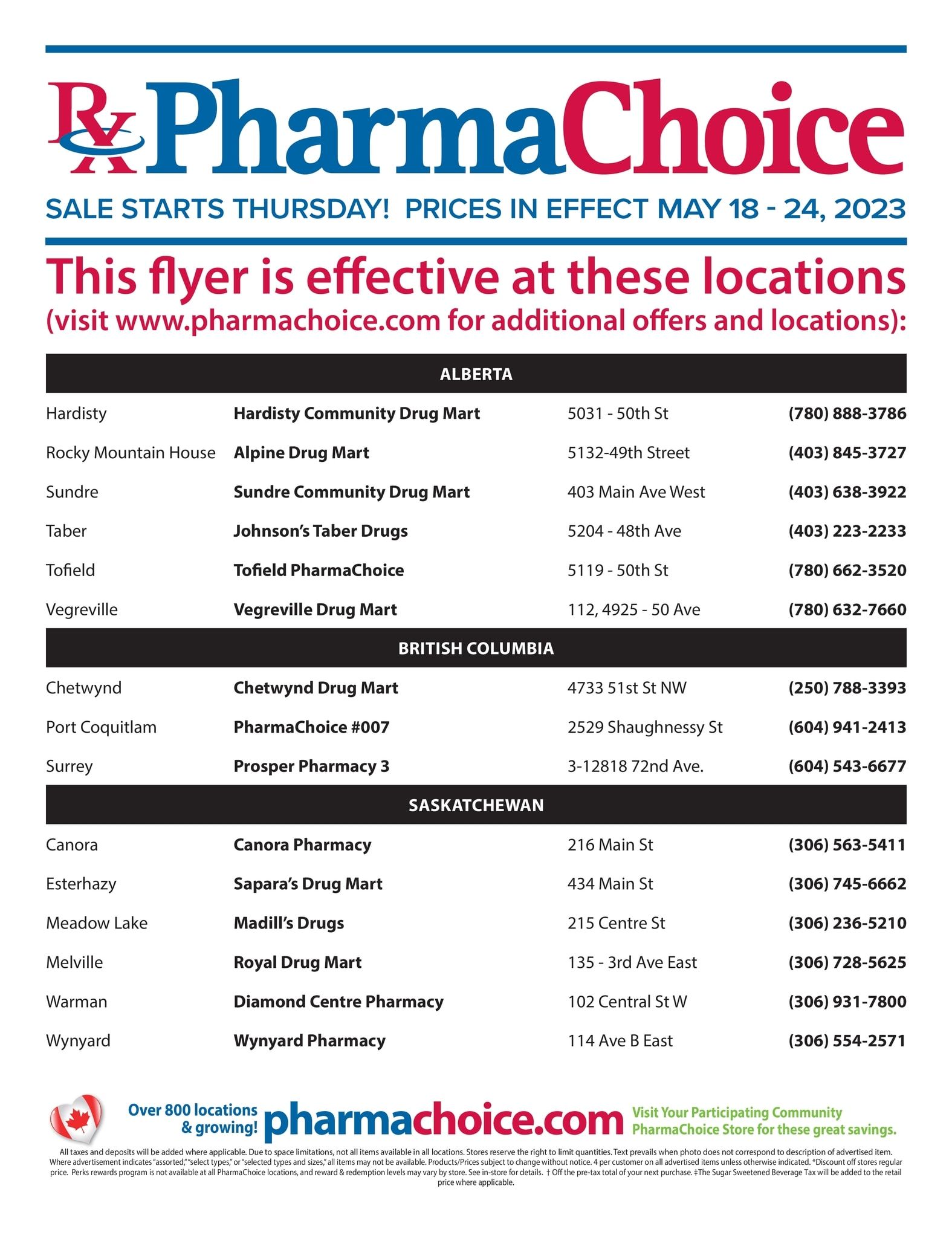 PharmaChoice (BC, AB, SK & MB) Flyer May 18 to 24