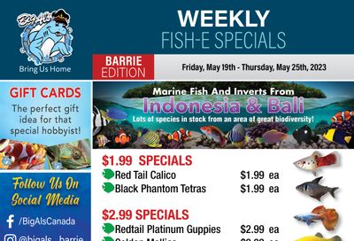 Big Al's (Barrie) Weekly Specials May 19 to 25