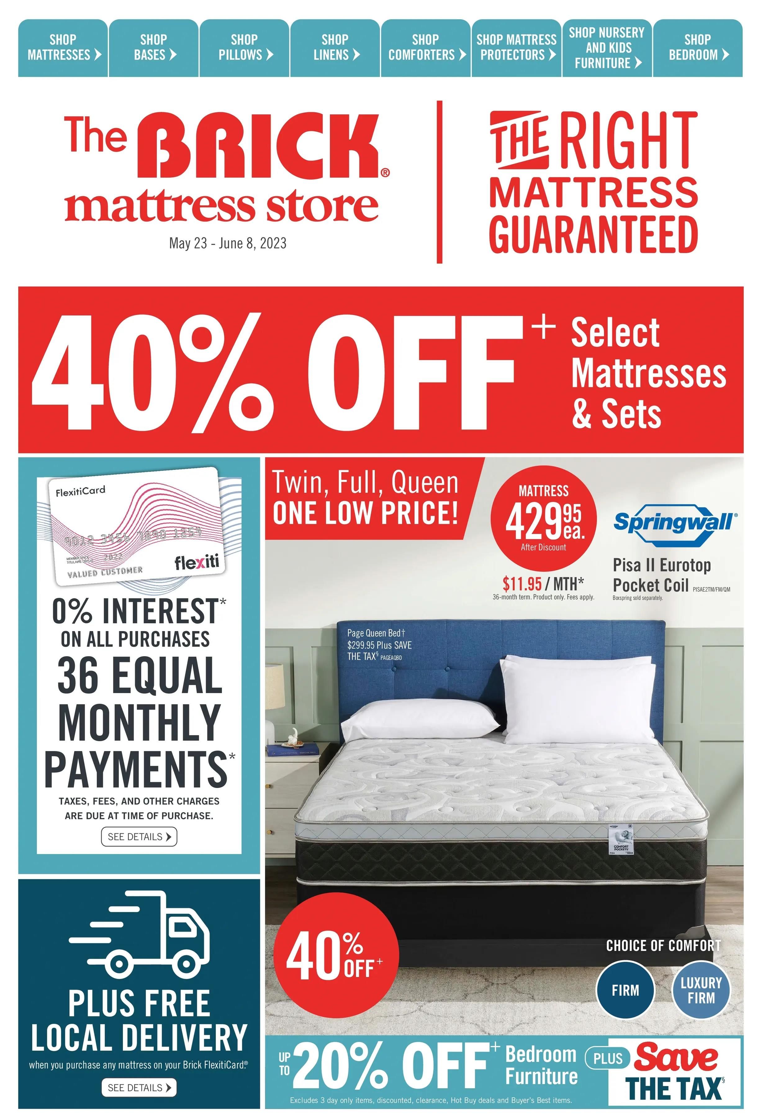 The Brick Mattress Store Flyer May 23 to June 8