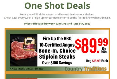 Country Traditions One-Shot Deals Flyer June 3 to 8