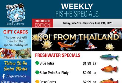 Big Al's (Kitchener) Weekly Specials June 9 to 15