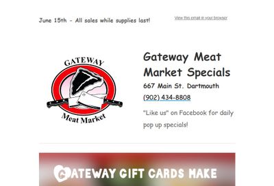Gateway Meat Market Flyer June 15 to 21