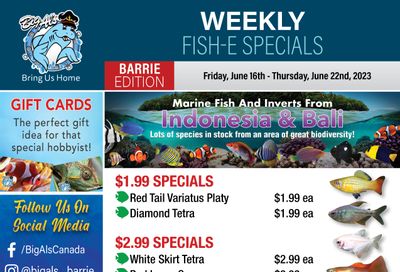 Big Al's (Barrie) Weekly Specials June 16 to 22