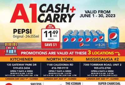 A-1 Cash and Carry (Kitchener, Torbram, North York) Flyer June 1 to 30