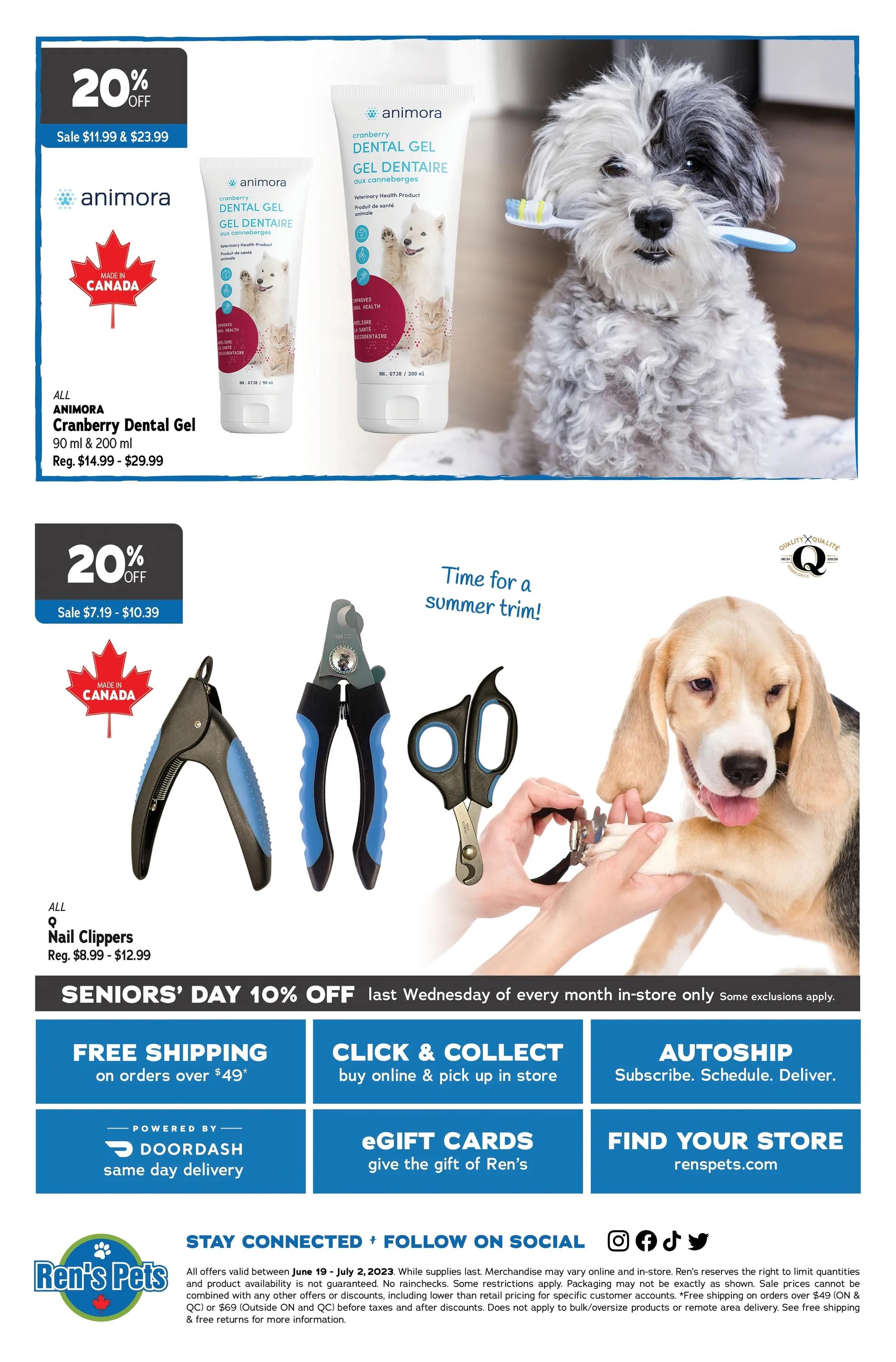Ren's Pets Grooming Sale Flyer June 19 to July 2