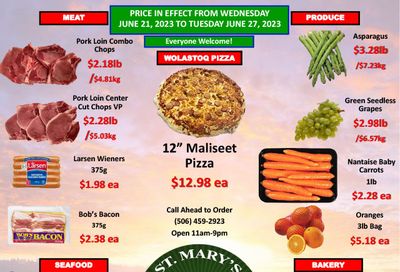 St. Mary's Supermarket Flyer June 21 to 27